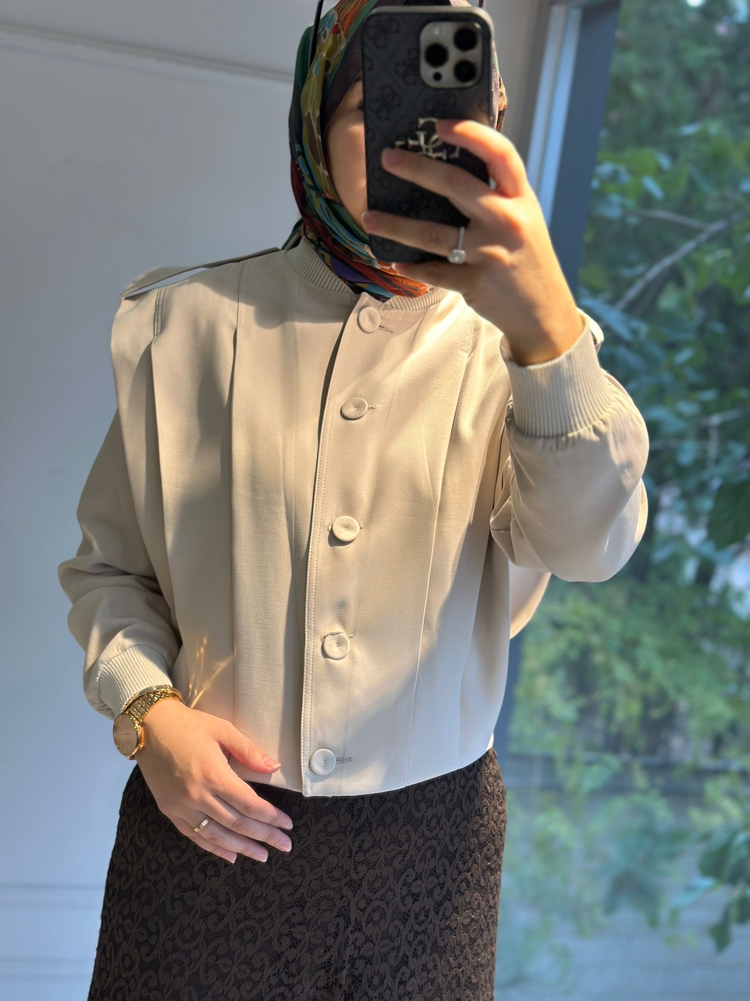 ANJELİK APOLETLİ KISA CEKET TAŞ