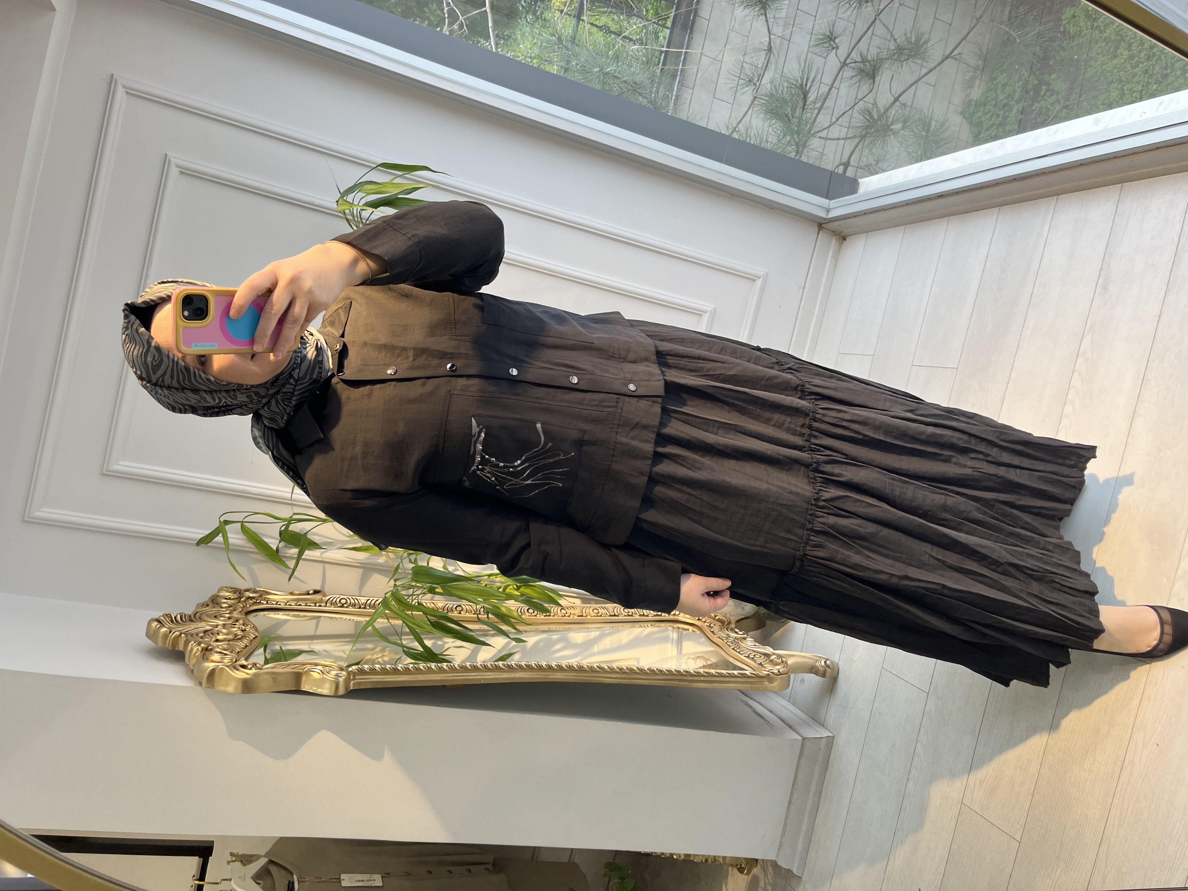 CEBİ BASKILI ETEĞİ KRAŞLI TAKIM SİYAH