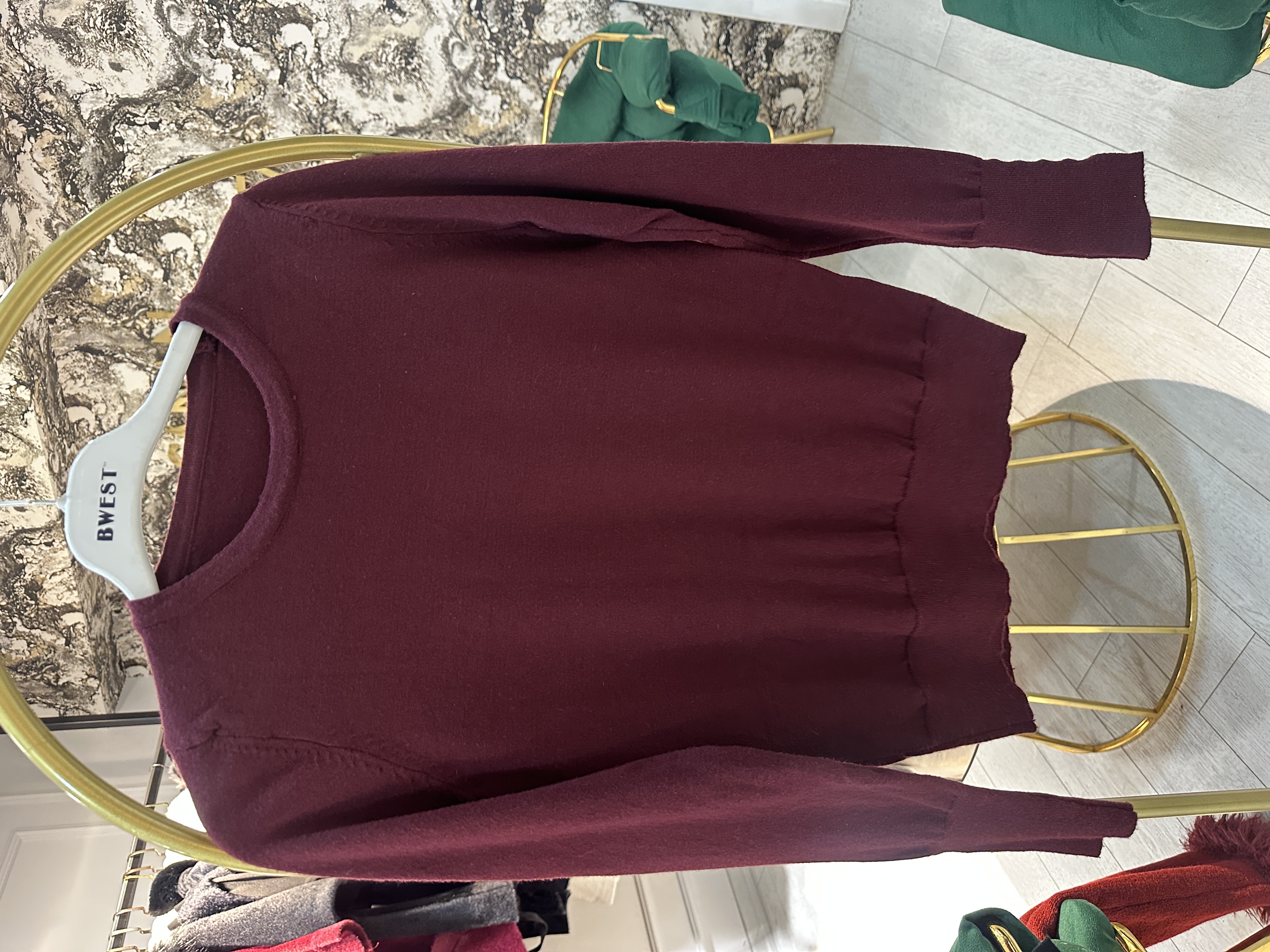 Kolu Droplu Triko Badi Bordo