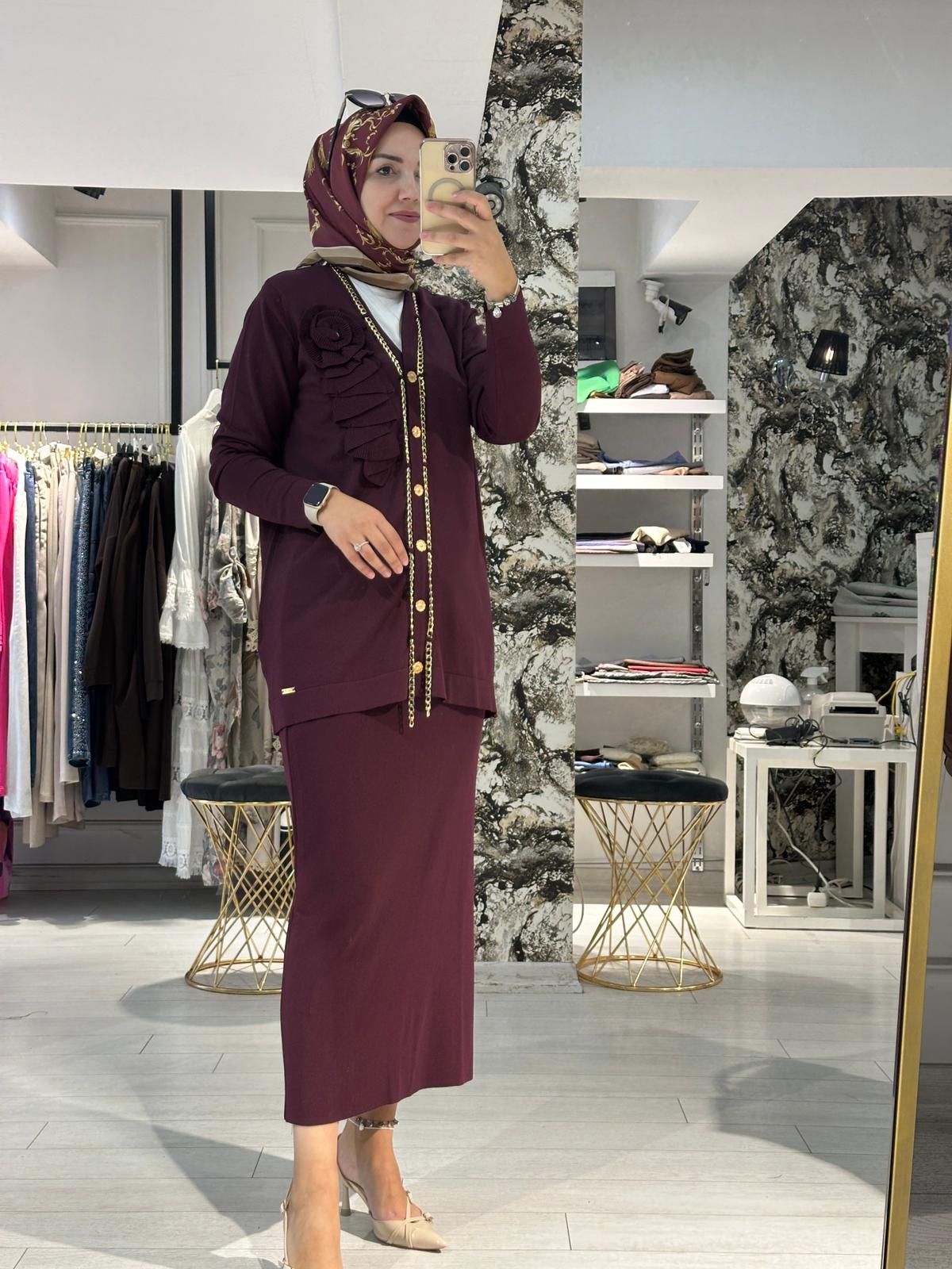 Merserize Kalem Etek Bordo