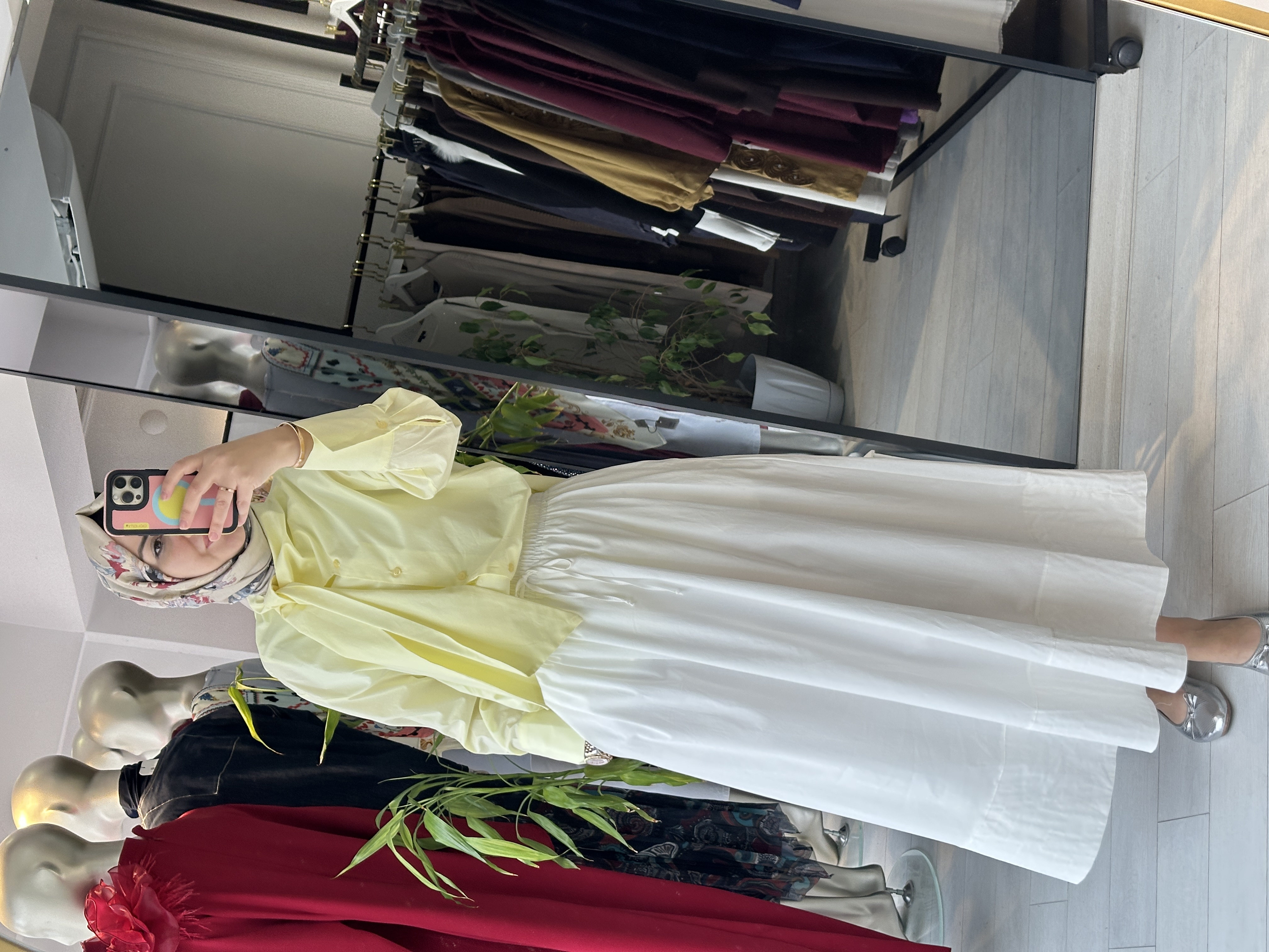 NEW POPLİN ETEK BEYAZ