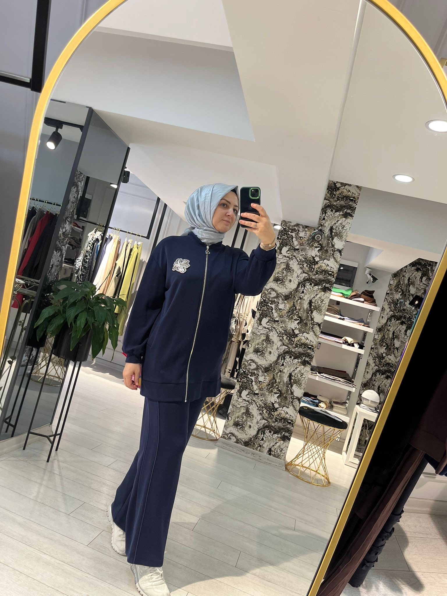 Oysho Önden Fermuarlı Broşlu Takım Lacivert