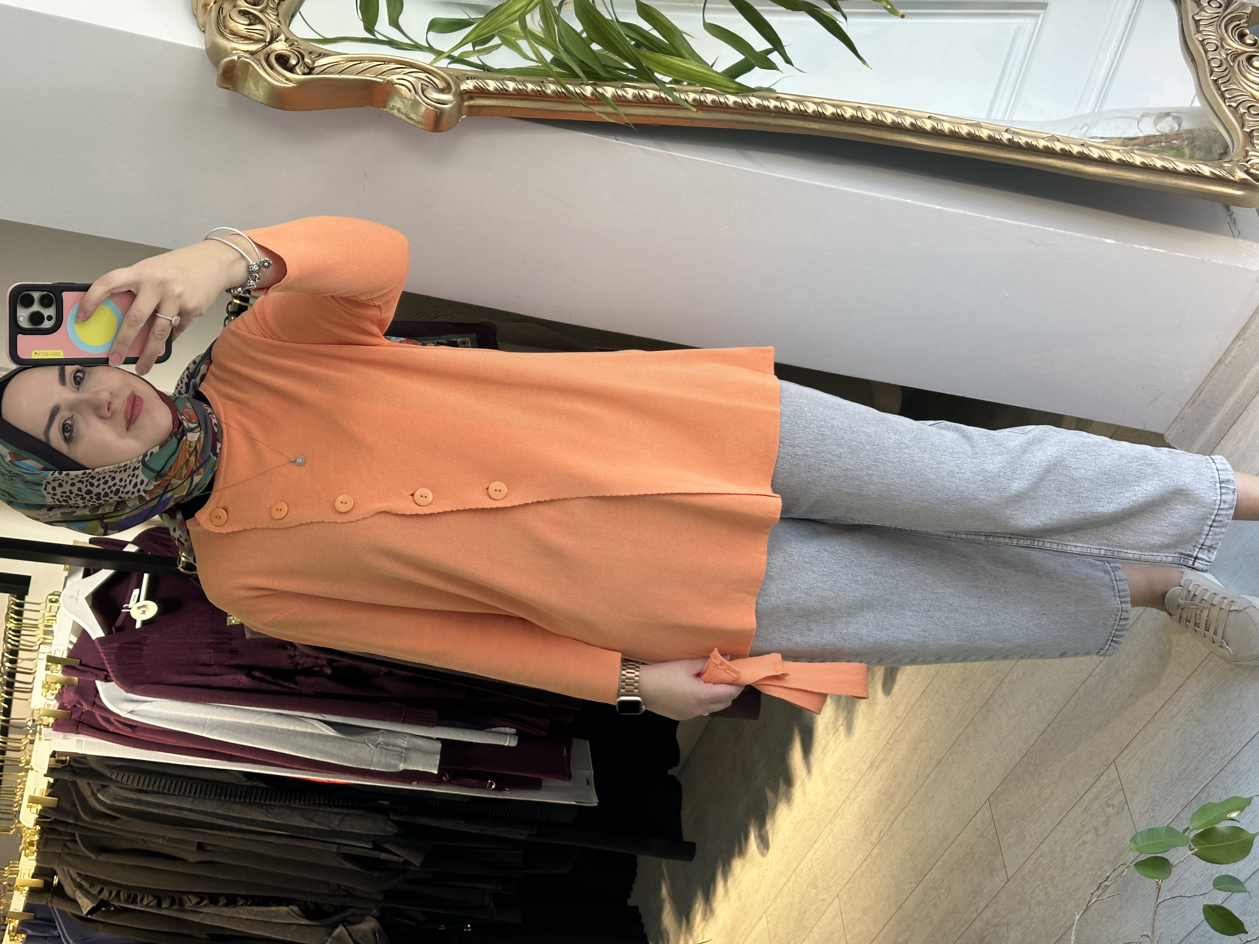 YAN DÜĞME HIRKA TURUNCU