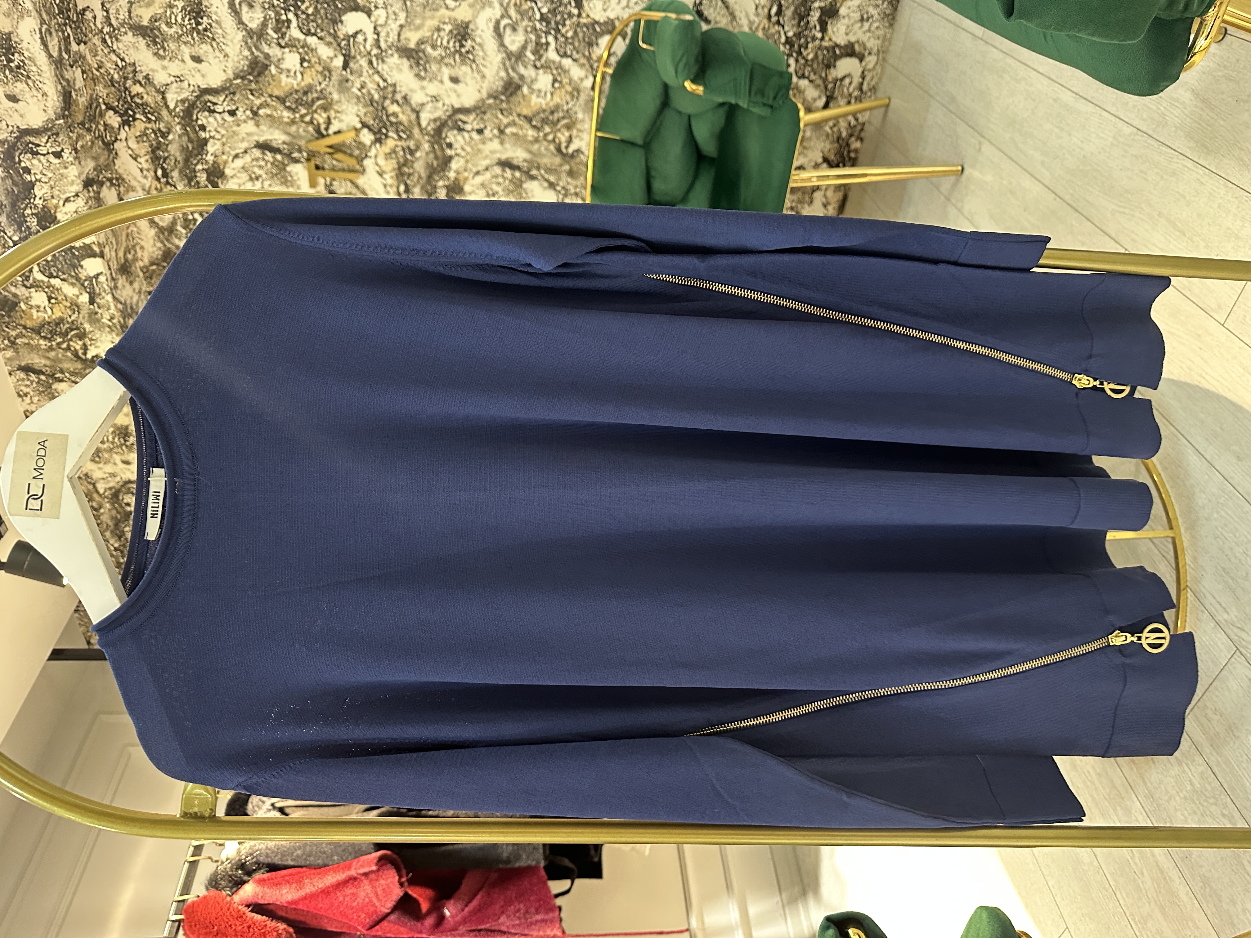 Yanları Fermuarlı Tunik Lacivert